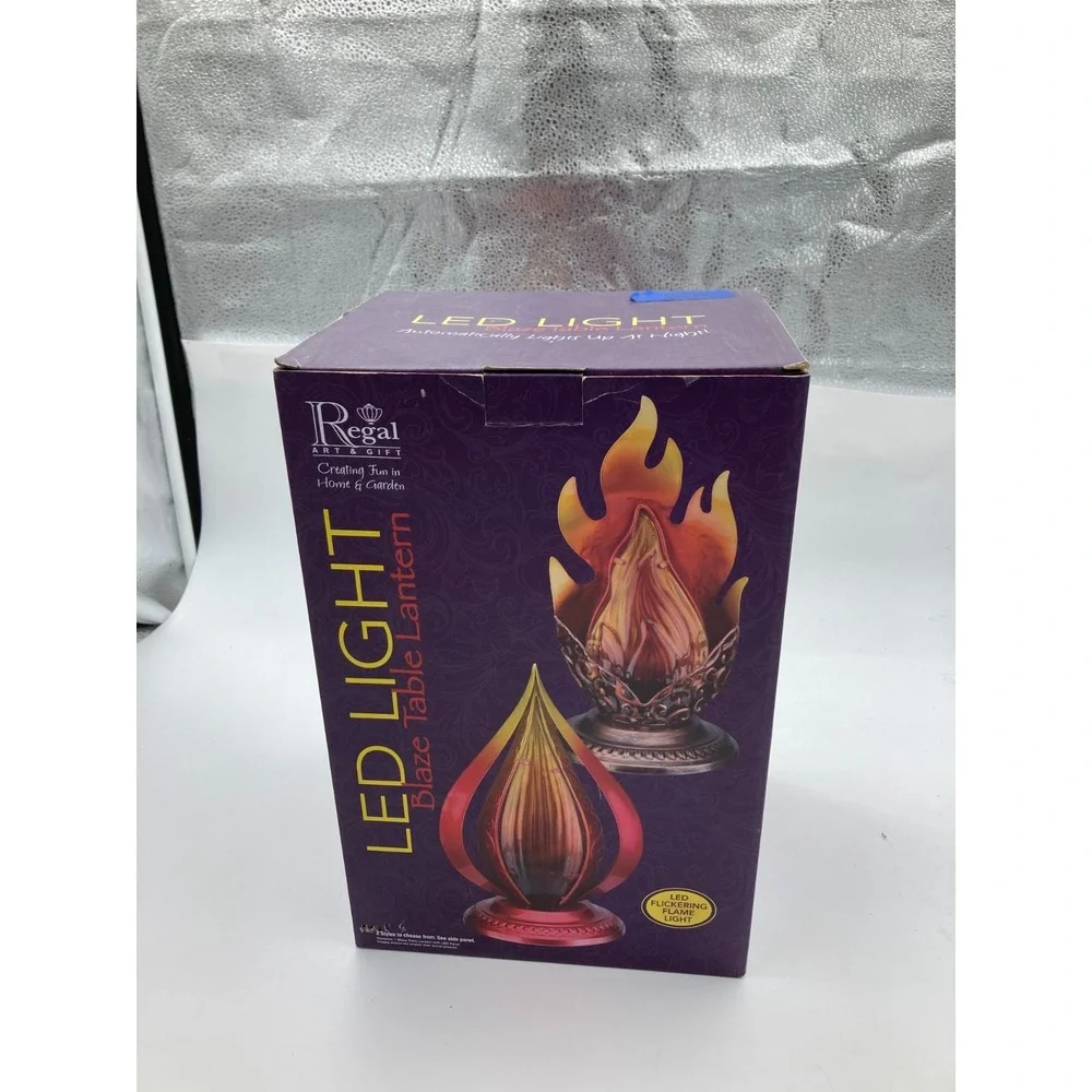 LED Blaze Table Lantern‎ Amber Light Flickering Flame Light Battery Powered